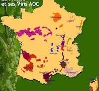 La carte des Vins AOC
