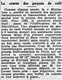 Article du " Petit Parisien" 28 novembre 1932