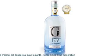 GIN 1&9 de la Distillerie des Terres Rouges. Liqueur 1&9
