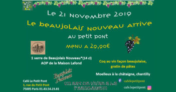Le Beaujolais Nouveau arrive au Petit Pont le 21 novembre