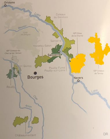 Carte du vignoble du Centre-Loire